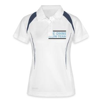 équipe - Polo respirant Femme - blanc/marine - Devant