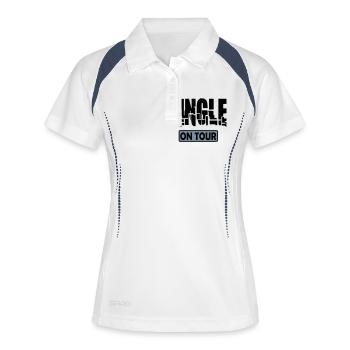 single - Frauen Polo atmungsaktiv - Weiß/Navy - Vorne