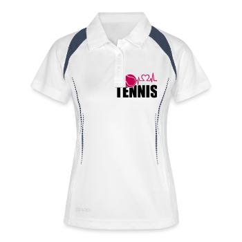 L’amour du tennis - Polo respirant Femme - blanc/marine - Devant
