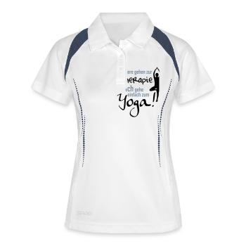 zum Yoga - Frauen Polo atmungsaktiv - Weiß/Navy - Vorne