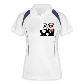 COUPLES PANDA - Polo respirant Femme - blanc/marine - Devant