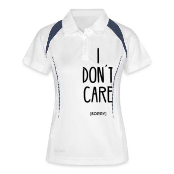 I don ´ t care sorry is statement saying I don't - Women's Polo breathable - white/navy - Front