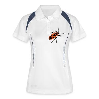 Feuerkäfer - Insekt - Frauen Polo atmungsaktiv - Weiß/Navy - Vorne