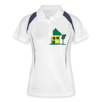 house - Frauen Polo atmungsaktiv - Weiß/Navy - Vorne
