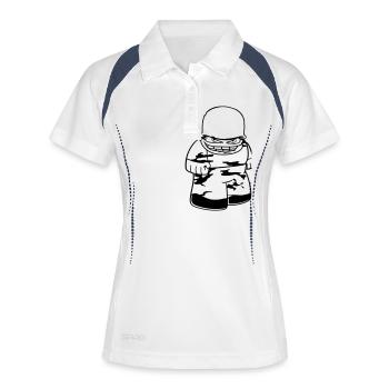 soldier camouflage war army army defense he - Women's Polo breathable - white/navy - Front