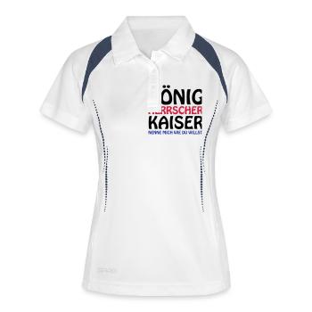 koenig_kaiser3 - Frauen Polo atmungsaktiv - Weiß/Navy - Vorne