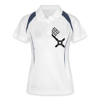 dessin vecteur clé de Brême vintage - Polo respirant Femme - blanc/marine - Devant