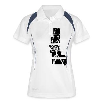 L letter - Women's Polo breathable - white/navy - Front