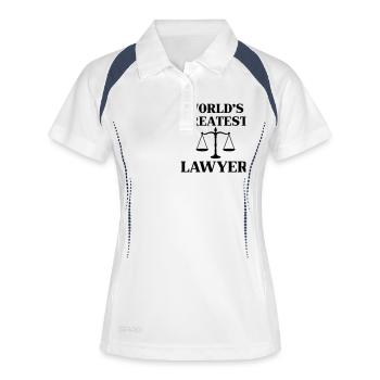 World's greatest Lawyer - Frauen Polo atmungsaktiv - Weiß/Navy - Vorne