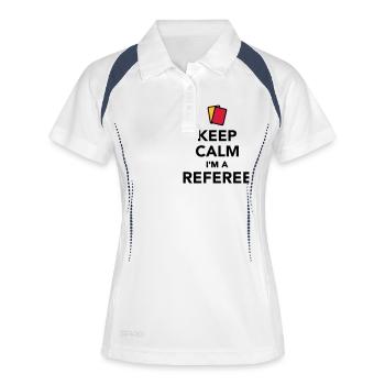 Schiedsrichter - Frauen Polo atmungsaktiv - Weiß/Navy - Vorne