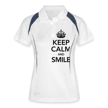 Keep Calm And Smile - Polo respirant Femme - blanc/marine - Devant