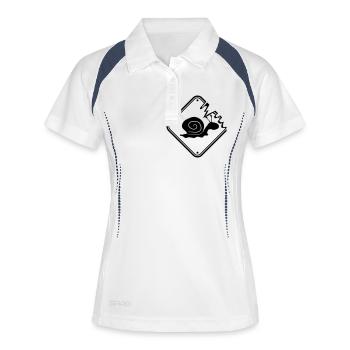dangereuse danger prudence signe avertissement esc - Polo respirant Femme - blanc/marine - Devant
