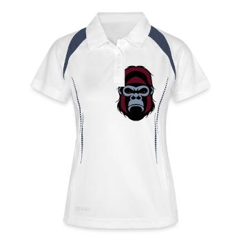 Gorilla tête agro - Polo respirant Femme - blanc/marine - Devant