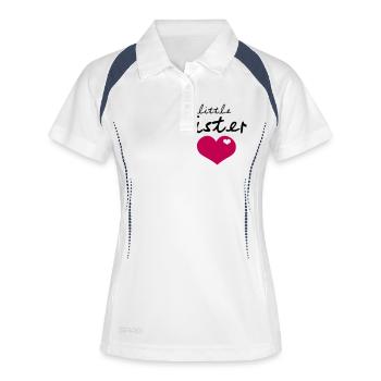 Lillte Sister - Heart - Frauen Polo atmungsaktiv - Weiß/Navy - Vorne
