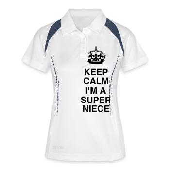 Nichte / Neffe / Onkel / Tante - Frauen Polo atmungsaktiv - Weiß/Navy - Vorne