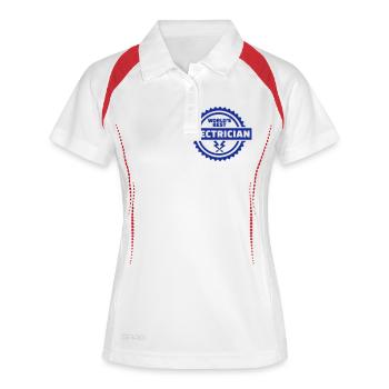 Électricien - Polo respirant Femme - blanc/marine - Devant