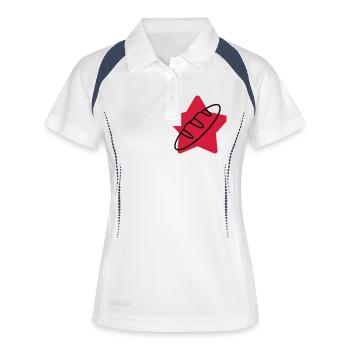 Bäcker / Bäckerei / Bäckerin / Brot - Frauen Polo atmungsaktiv - Weiß/Navy - Vorne