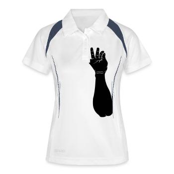 Arm Salz streuen - Frauen Polo atmungsaktiv - Weiß/Navy - Vorne