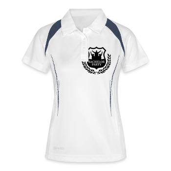 bachelor party - Frauen Polo atmungsaktiv - Weiß/Navy - Vorne