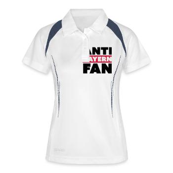 ANTI BAYERN FAN - Frauen Polo atmungsaktiv - Weiß/Navy - Vorne