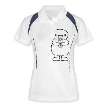 Mangez un clipart sandwich - Polo respirant Femme - blanc/marine - Devant