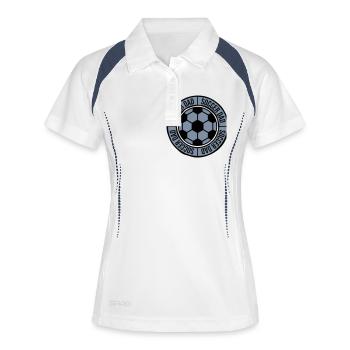 Soccer Dad Logo Sport - Frauen Polo atmungsaktiv - Weiß/Navy - Vorne