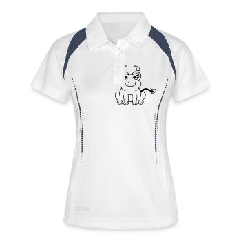 Grenouille à cornes maléfiques du diable - Polo respirant Femme - blanc/marine - Devant