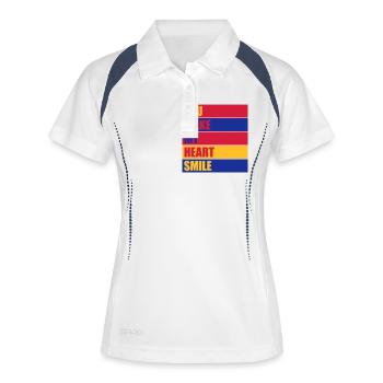 make my heart smile - Women's Polo breathable - white/navy - Front