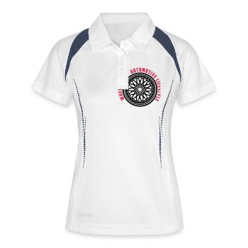 Wheelpxrn Automotive Lifestyle - Frauen Polo atmungsaktiv - Weiß/Navy - Vorne