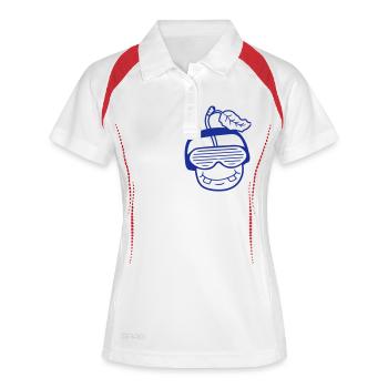 Cherry DJ Fruit Face Grins Party Club Music - Women's Polo breathable - white/navy - Front
