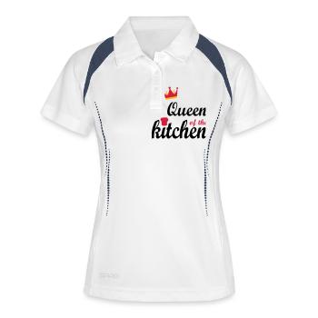 Weihnachtsgeschenke für Frauen - Frauen Polo atmungsaktiv - Weiß/Navy - Vorne