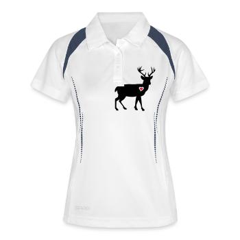 elk hirsch elch blitz thunder - Women's Polo breathable - white/navy - Front