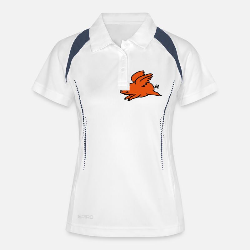 Flying Pig - Women's Polo breathable - white/navy