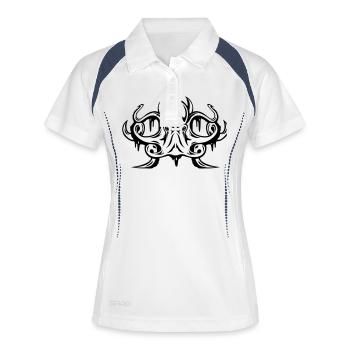 Krake - Frauen Polo atmungsaktiv - Weiß/Navy - Vorne