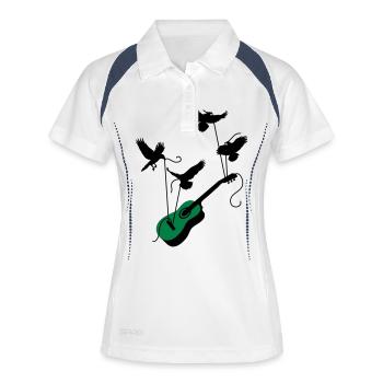 guitar - Women's Polo breathable - white/navy - Front