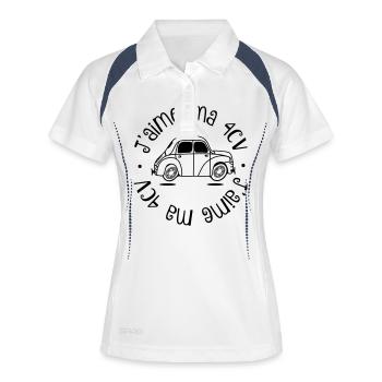 J'aime ma 4CV - Polo respirant Femme - blanc/marine - Devant