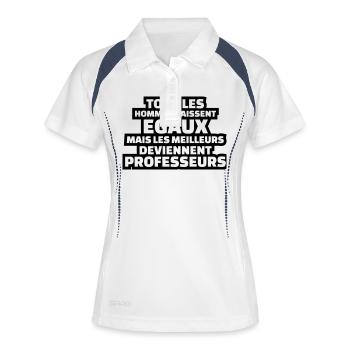 les meilleurs deviennent professeurs - Polo respirant Femme - blanc/marine - Devant