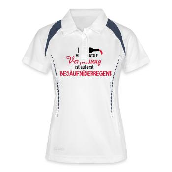 Besäufniserregend - Frauen Polo atmungsaktiv - Weiß/Navy - Vorne
