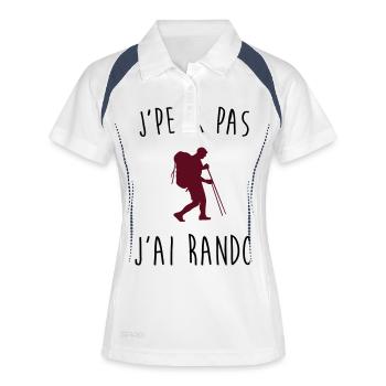 j'peux pas j'ai rando - Polo respirant Femme - blanc/marine - Devant