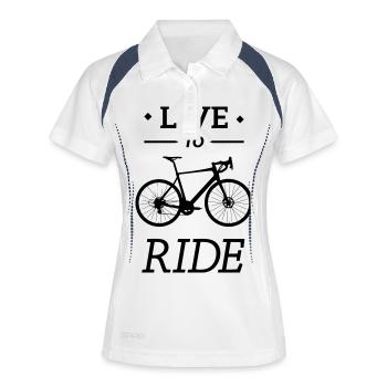 vivre à vélo de route vélo Cyclisme - Polo respirant Femme - blanc/marine - Devant
