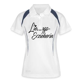 Lieblingserzieherin - Frauen Polo atmungsaktiv - Weiß/Navy - Vorne