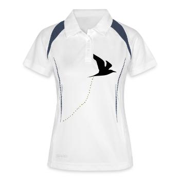 Kackvogel oiseaux merde oiseau merde 2c - Polo respirant Femme - blanc/marine - Devant