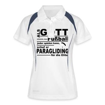 Gott Paragliding - Frauen Polo atmungsaktiv - Weiß/Navy - Vorne