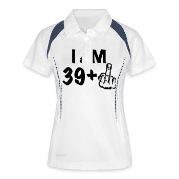 i am 39+ a funny gift for the 40th birthday - Women's Polo breathable - white/navy - Front