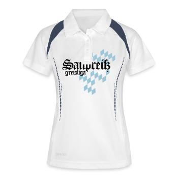 Saupreiß - Frauen Polo atmungsaktiv - Weiß/Navy - Vorne