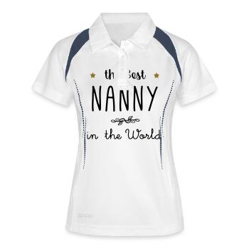 The best nanny in the world - Polo respirant Femme - blanc/marine - Devant