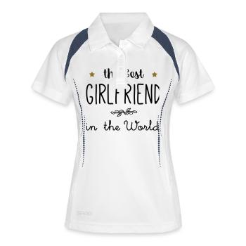 The best girlfriend in the world - Polo respirant Femme - blanc/marine - Devant