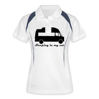 Sleeping in my car - Frauen Polo atmungsaktiv - Weiß/Navy - Vorne