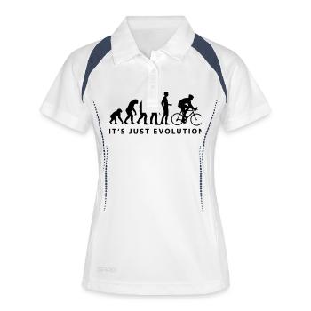 evolution_radfahrer_b - Polo respirant Femme - blanc/marine - Devant