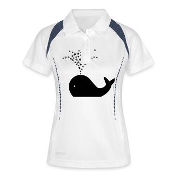 Wal - Frauen Polo atmungsaktiv - Weiß/Navy - Vorne